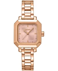 DKNY Women's Rose Gold Dial Open Link Rose-Gold Tone Stainless Steel Bracelet Watch 27 x 27mm 30M