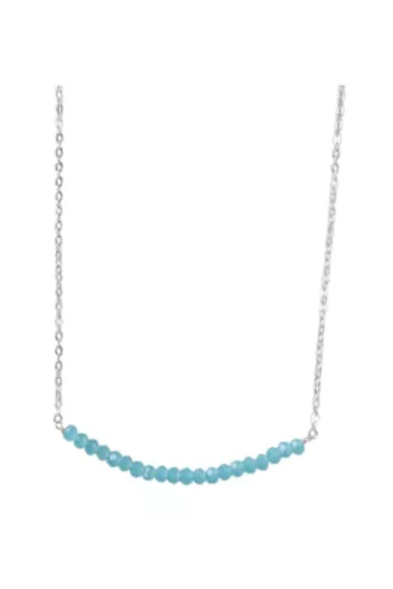 Michelle Bar Necklace In Silver Chalcedony