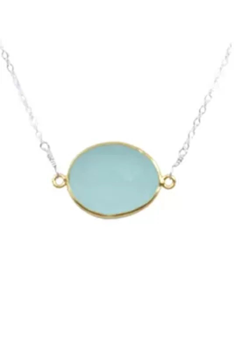 Mrs Parker Demi Fine Necklace In Gold Chalcedony