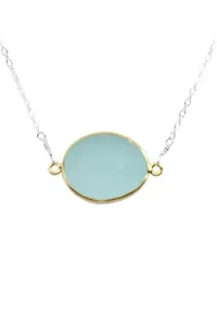 Mrs Parker Demi Fine Necklace In Silver Chalcedony