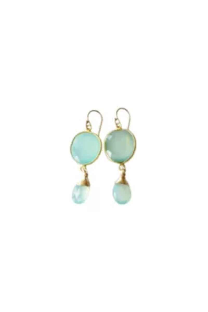 Victoria Ojai Earring In Chalcedony In Gold