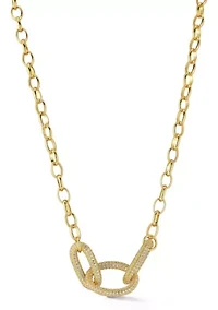 Triple Pave Open Link Cubic Zirconia Necklace