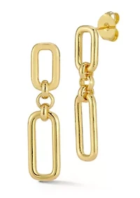 Rectangle Link Drop Earrings