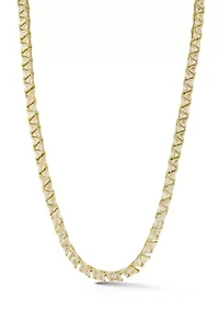 Cubic Zirconia Triangle Tennis Necklace