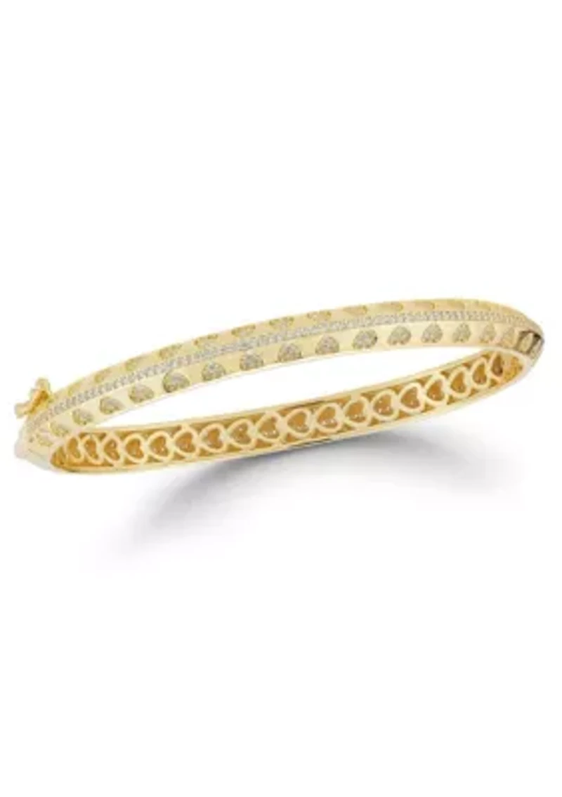 Sterling Silver Heart Bangle Bracelet