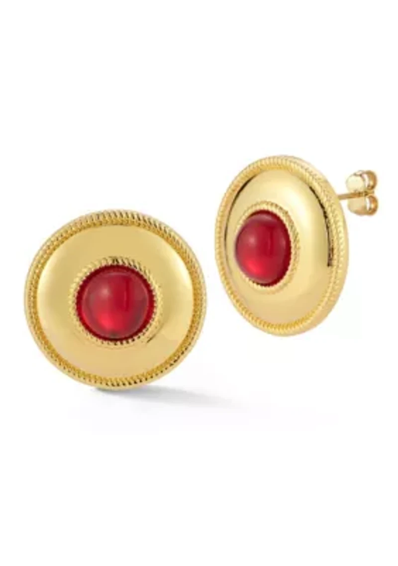 Cubic Zirconia Bold Circle Stud Earrings