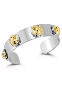 Two Tone Bold Open Cuff Bracelet
