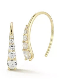 Sterling Silver Cubic Zirconia Graduated Threader Earrings