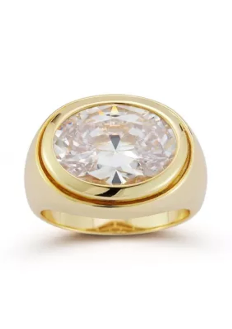 Sterling Silver Cubic Zirconia Bold Dome Ring