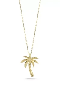 Sterling Silver Palm Tree Pendant Necklace