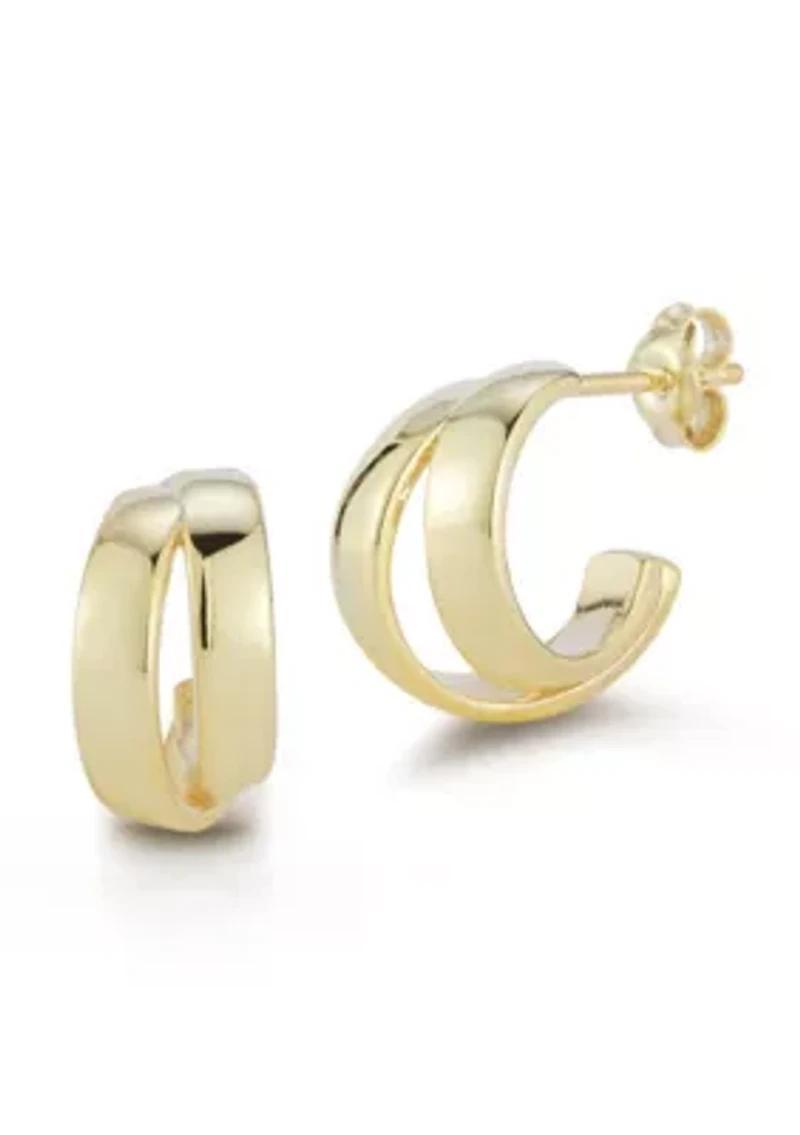 Sterling Silver Bold Double Hoop Earrings