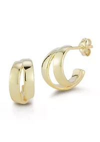 Sterling Silver Bold Double Hoop Earrings