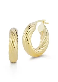 Sterling Silver Bold Twist Hoop Earrings