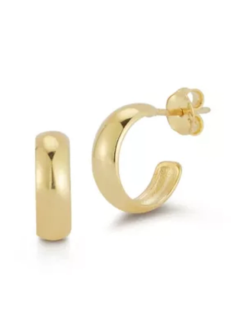 Sterling Silver Polished Huggie Hoop Earrings