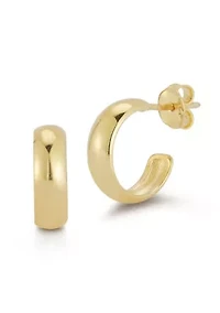 Sterling Silver Polished Huggie Hoop Earrings