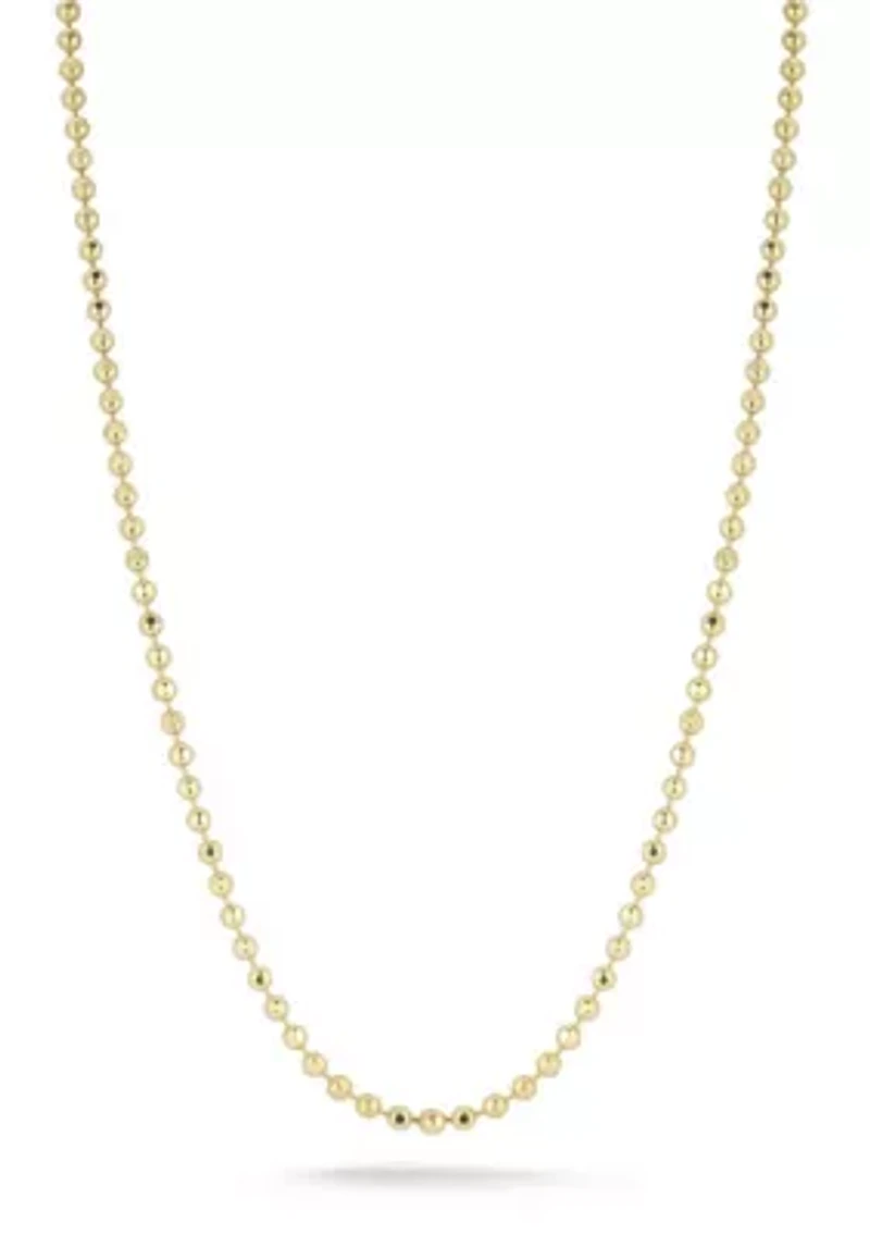 Italian Sterling Silver Diamond Cut Ball Chain Necklace