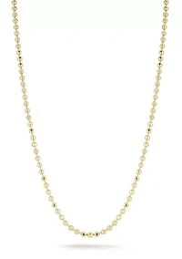 Italian Sterling Silver Diamond Cut Ball Chain Necklace