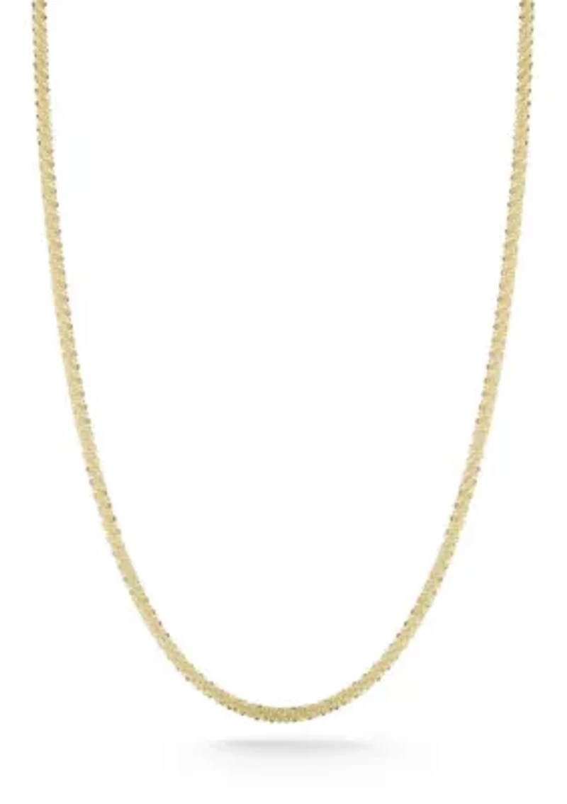 Italian Sterling Silver Brillo Chain Necklace