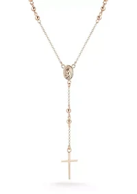 Sterling Silver Rosary Lariat Necklace