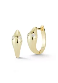 Sterling Silver CZ Snake Huggie Hoop Earrings