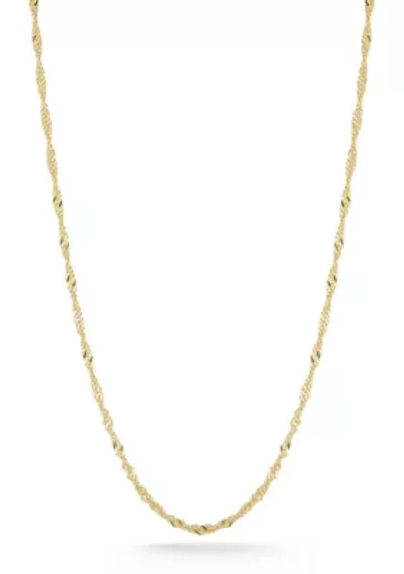 Italian Sterling Silver Singapore Chain Necklace