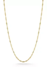 Italian Sterling Silver Singapore Chain Necklace