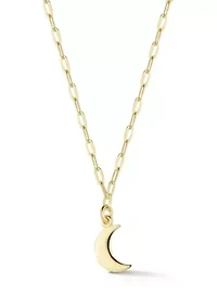 Sterling Silver Dainty Moon Pendant Necklace