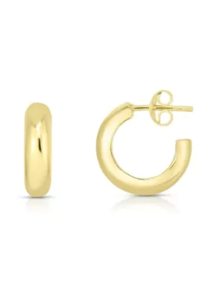 Sterling Silver C Hoop Earrings