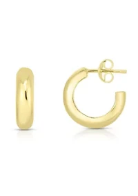 Sterling Silver C Hoop Earrings