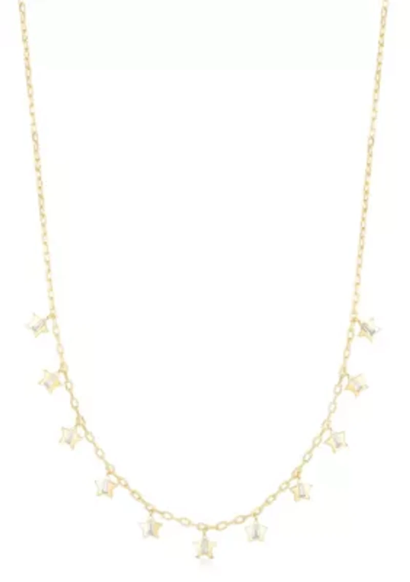 Sterling Silver CZ Star Charm Necklace