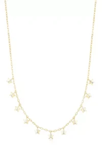 Sterling Silver CZ Star Charm Necklace