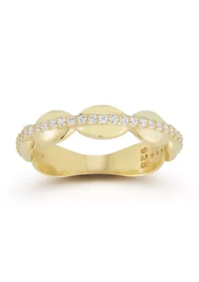 Sterling Silver CZ Bubble Band Ring