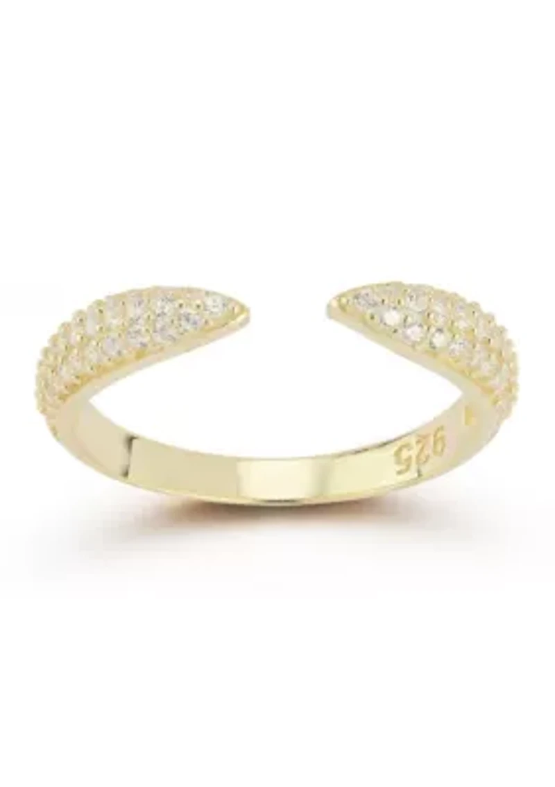 Sterling Silver Pave Open Claw Ring