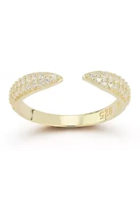 Sterling Silver Pave Open Claw Ring