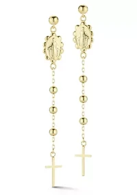 Sterling Silver Rosary Drop Earrings