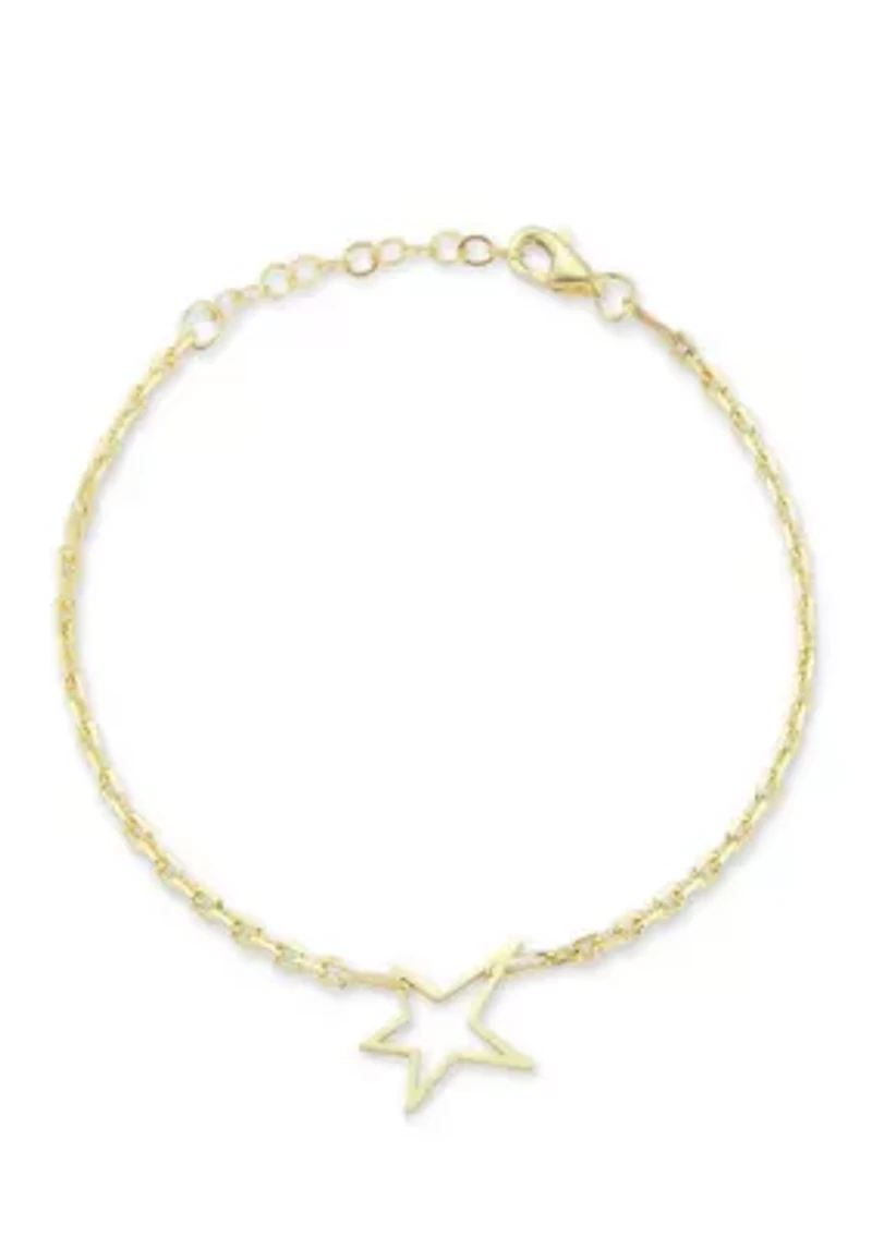 Sterling Silver Open Star Bracelet