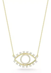 Sterling Silver CZ Open Eye Pendant Necklace