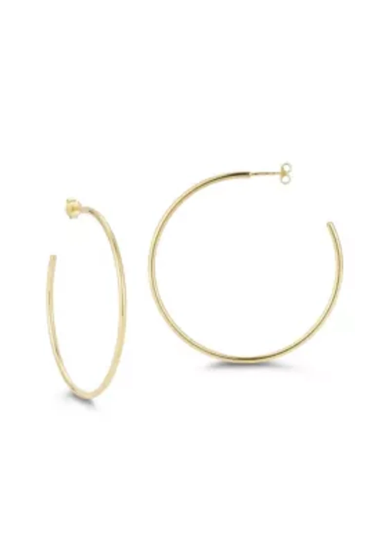 Sterling Silver 2in 2mm Tube Hoop Earrings