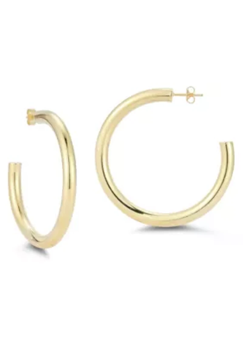 Sterling Silver 2in 5mm Tube Hoop Earrings