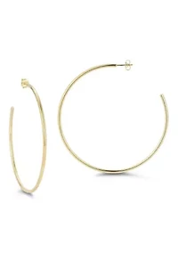 Sterling Silver 2.5in 2mm Tube Hoop Earrings