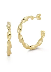 Sterling Silver Twist Hoop Earrings