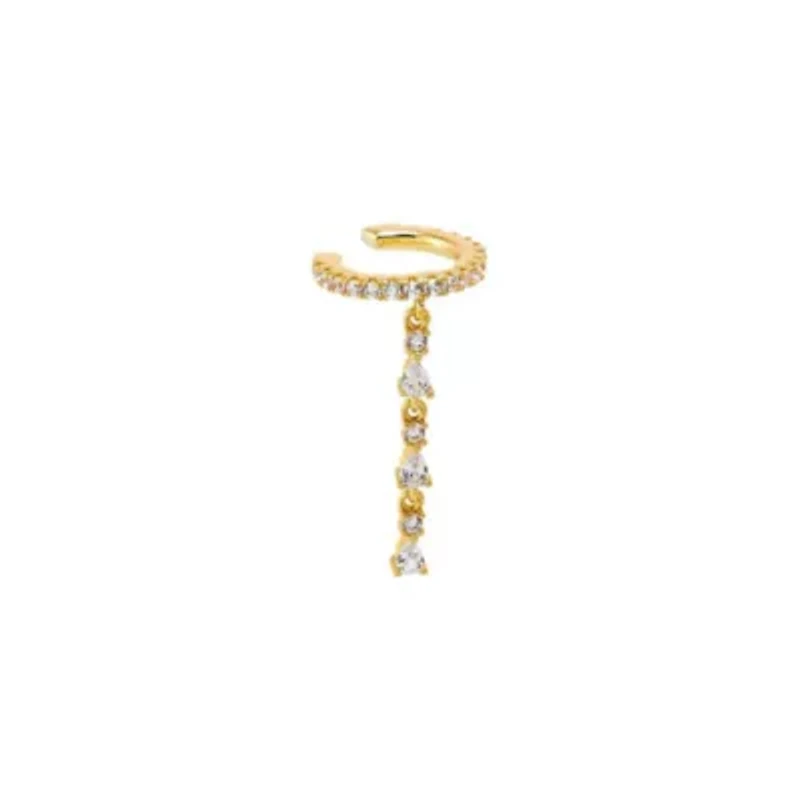 CZ Tennis Short Drop Ear Cuff