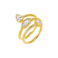 Multi Shape CZ Bezel Wrap Coil Ring