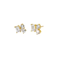 CZ Multi Shape Cluster Stud Earring