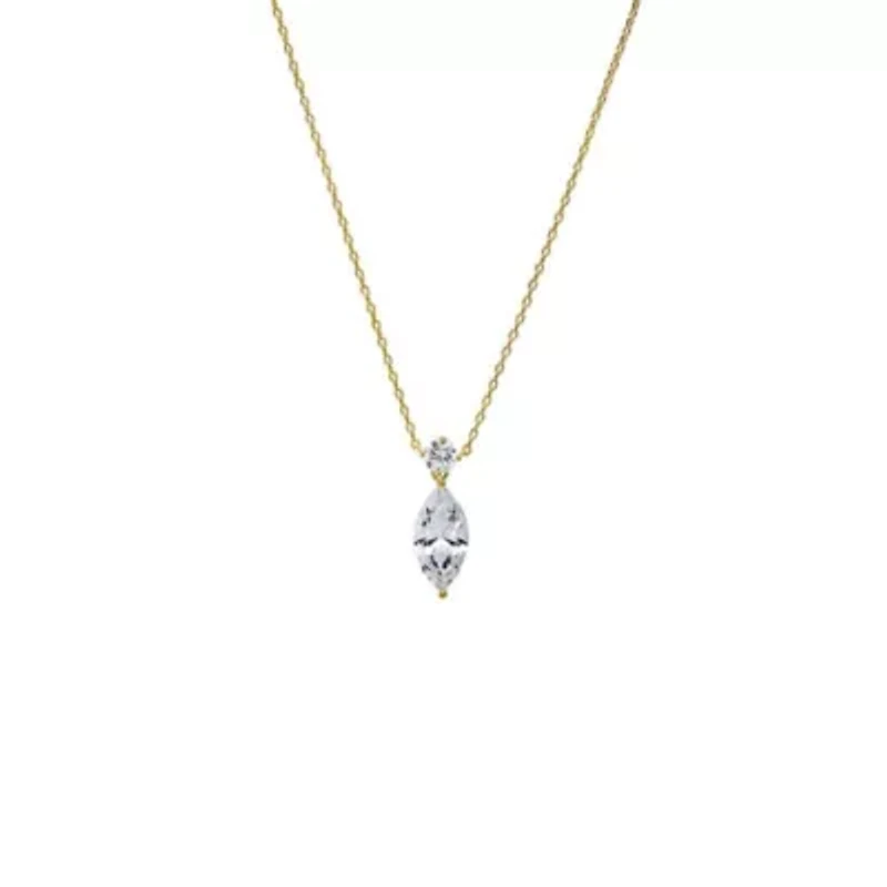 Fancy Solitare & Marquise Pendant Necklace