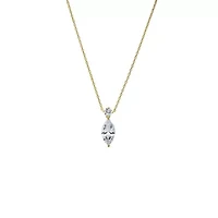 Fancy Solitare & Marquise Pendant Necklace