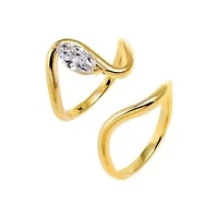 CZ Marquise Solid Swirl Statement Ring