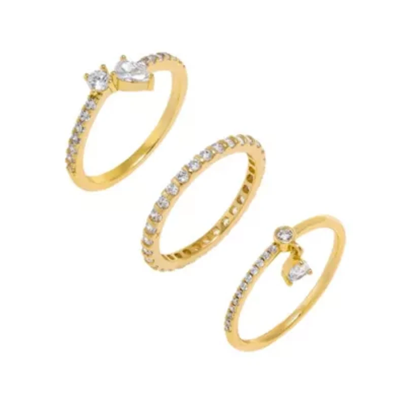 Solitaires & Teardrops Ring Combo Set