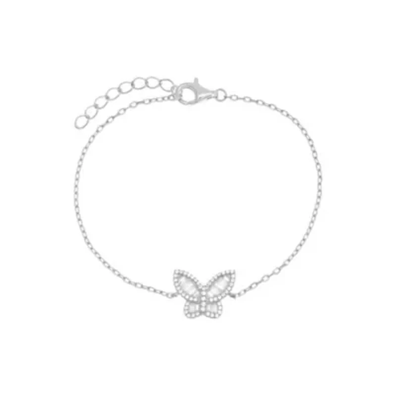 Baguette X Pave Butterfly Bracelet