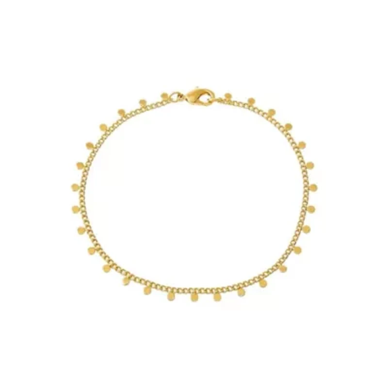 Solid Dangling Discs Cuban Link Bracelet